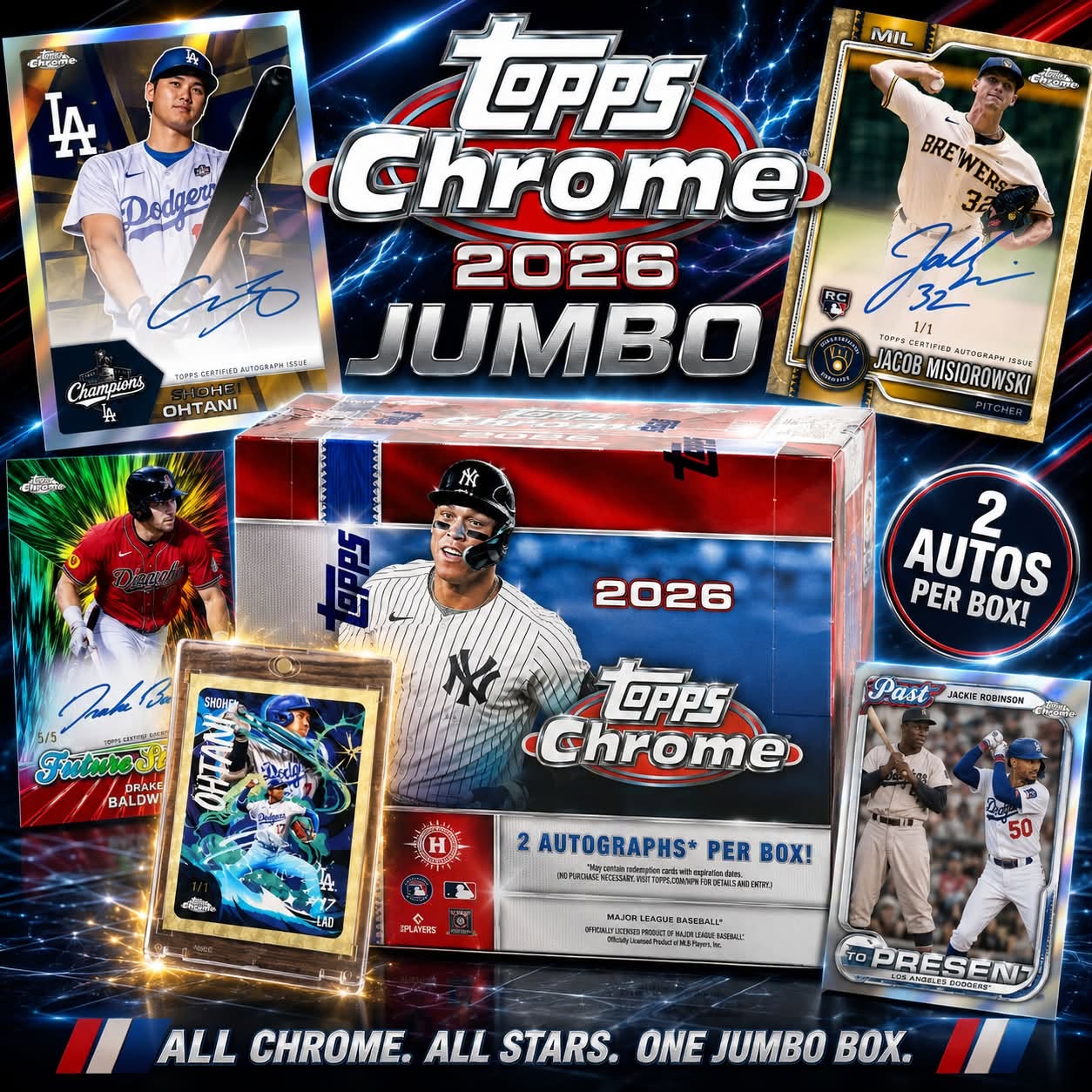 GB5393 MLB 2026 TOPPS CHROME JUMBO HOBBY TEAM RANDOM #2