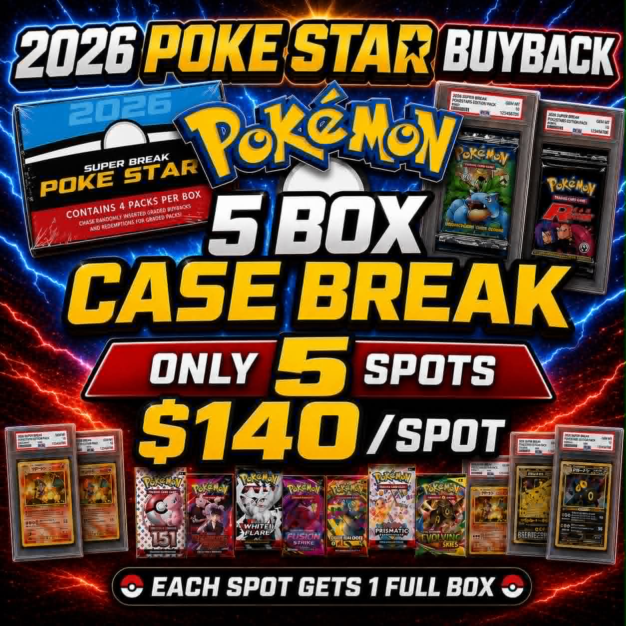 GB5299 POKEMON 2026 SUPER BREAK POKESTAR 5 BOX CASE #2 (LAST ONE)