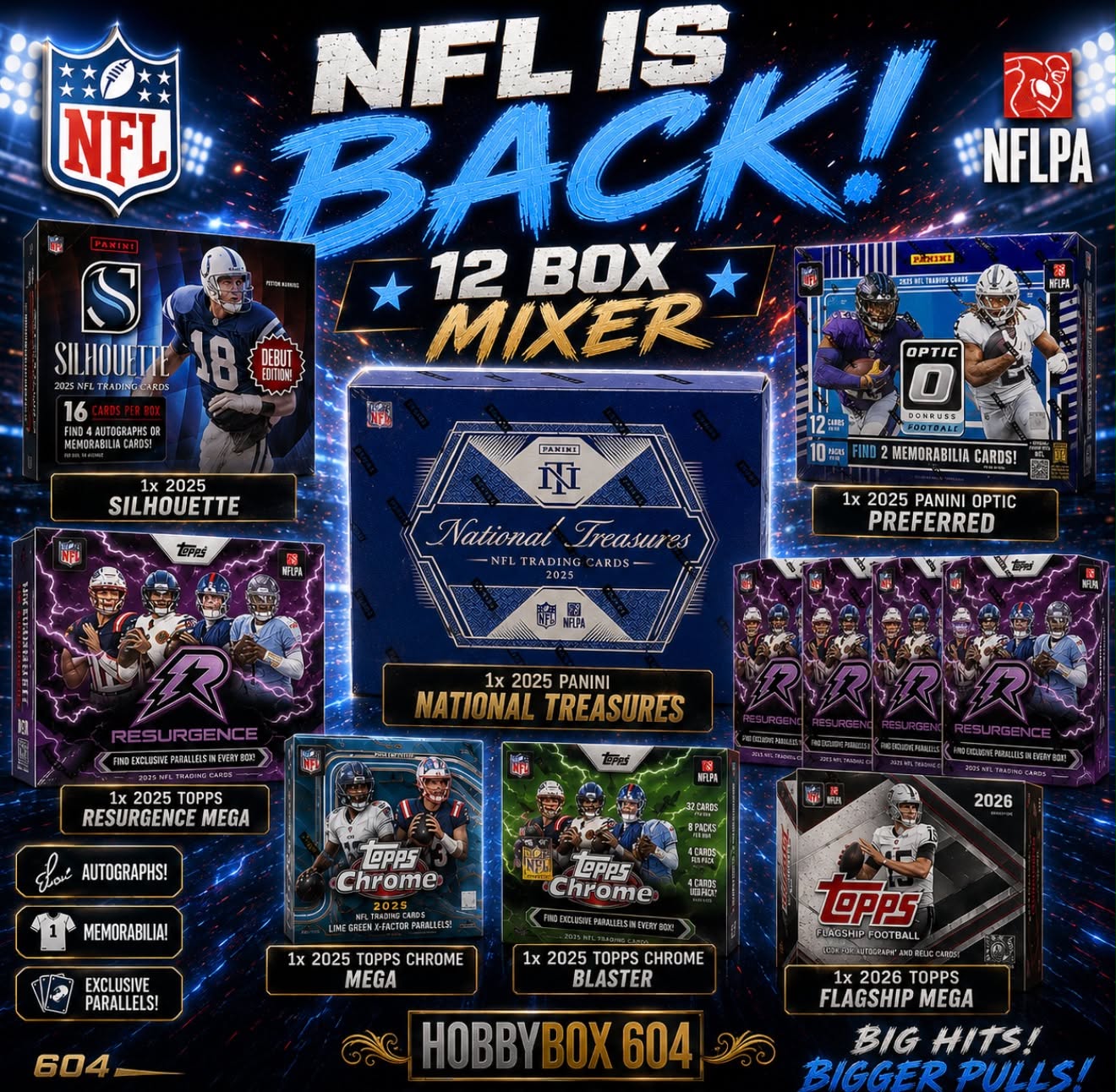 GB5450 NFL IS BACK! 12 BOX MIXER w/ 2025 NATIONAL TREASURES