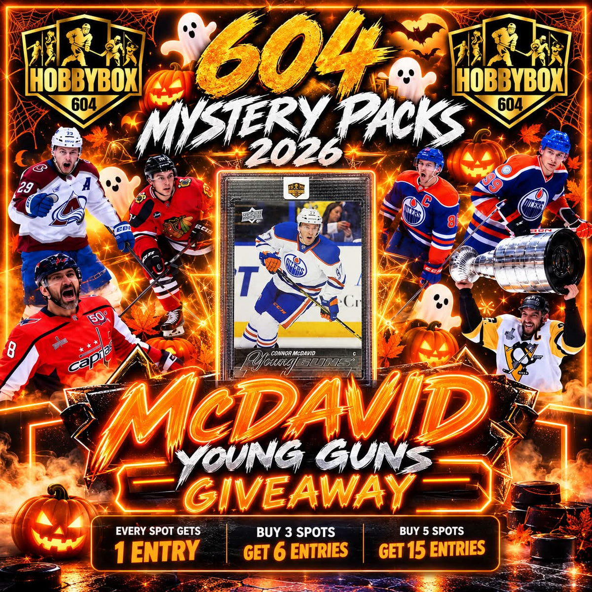 604 100th HOCKEY MYSTERY PACKS " 2026 HALLOWEEN EDITION "