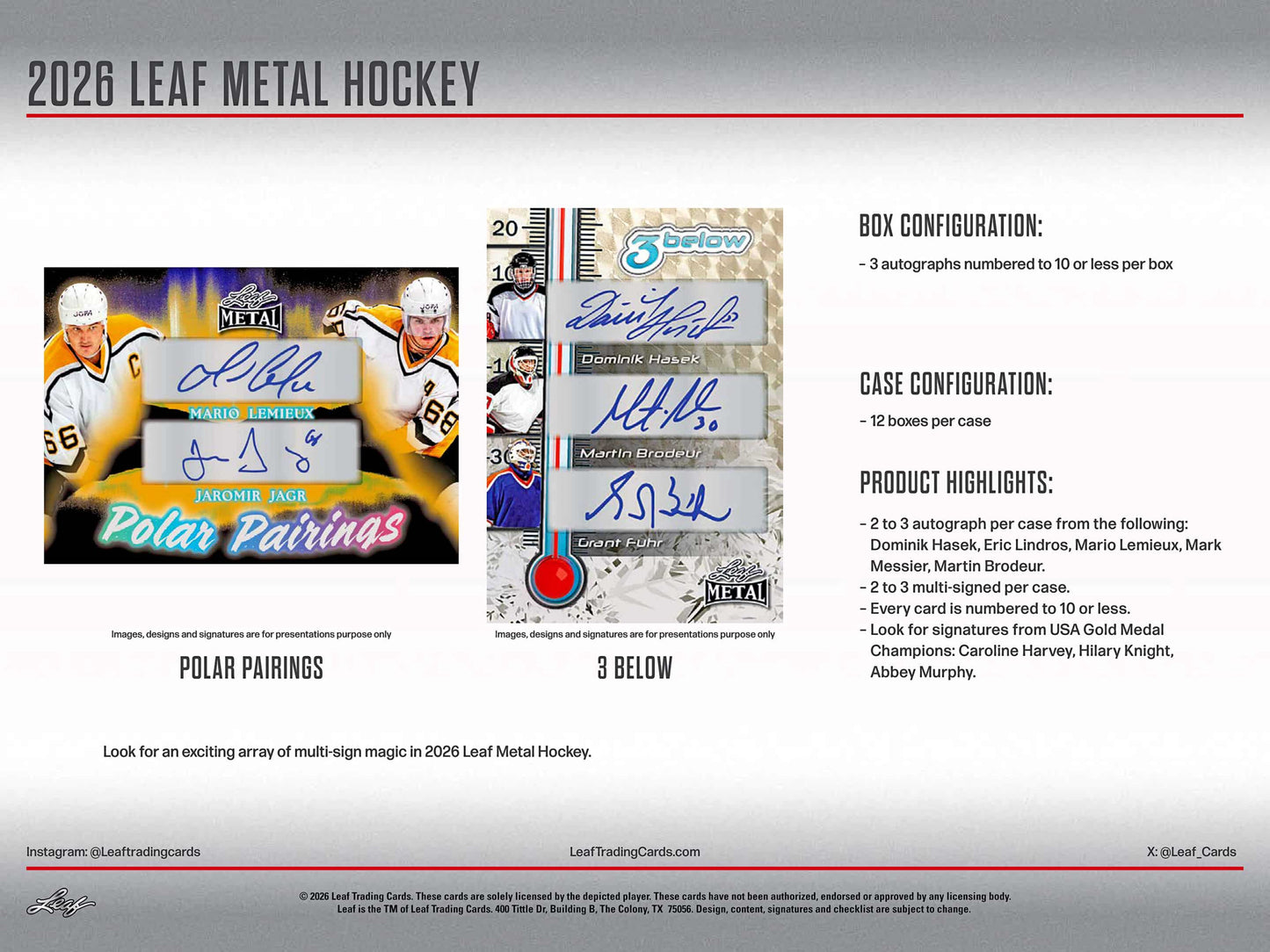 GB5294 NHL TGIF $20 SPECIAL w/ 2026 LEAF METAL