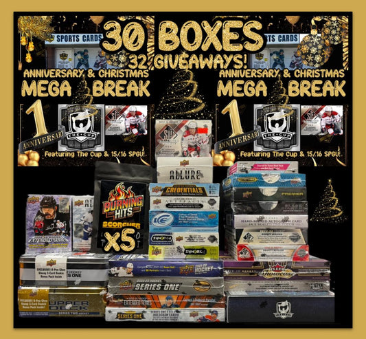 NHL ANNIVERSARY/XMAS MEGA BREAK 30 BOX MIXER w/THE CUP + 32 GIVEAWAYS!