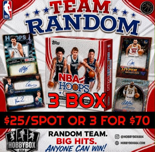 GB5269 NBA 25/26 TOPPS HOOPS 3 BOX TEAM RANDOM