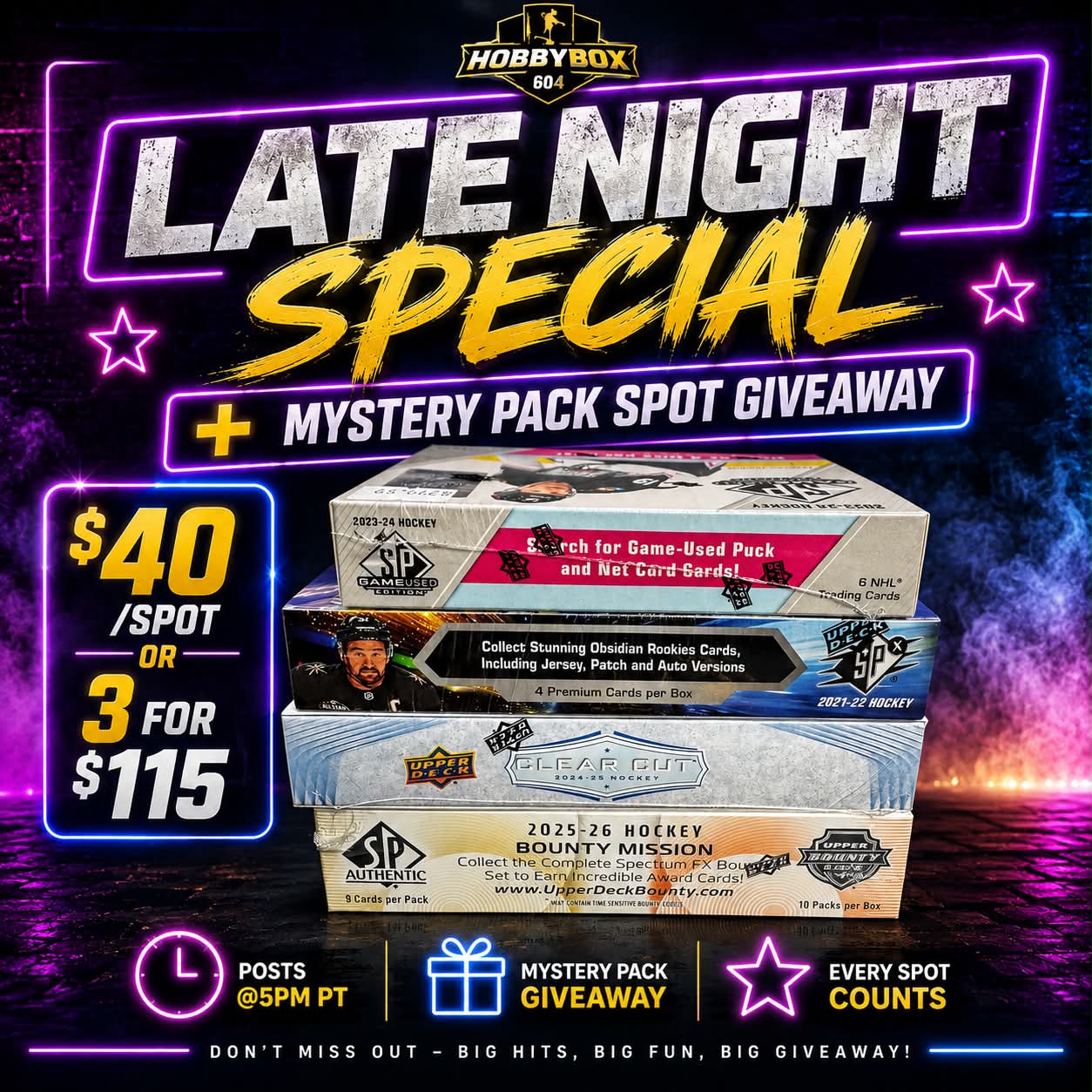 GB5339 NHL LATE NIGHT SPECIAL + $185 604 SUMMER EDITION MYSTERY PACK SPOT GIVEAWAY