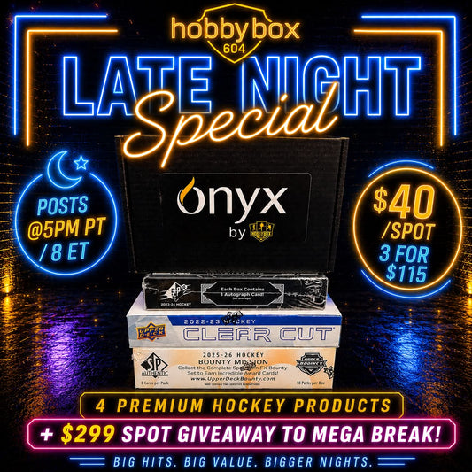 GB5404 NHL LATE NIGHT SPECIAL + $299 SPOT GIVEAWAY IN GB5500 SUPER BREAK 30 BOX MIXER