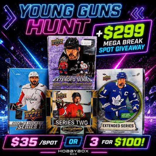 GB5437 NHL YOUNG GUNS HUNT + $299 SPOT GIVEAWAY IN GB5500 MEGA BREAK 30 BOX MIXER (Copy)