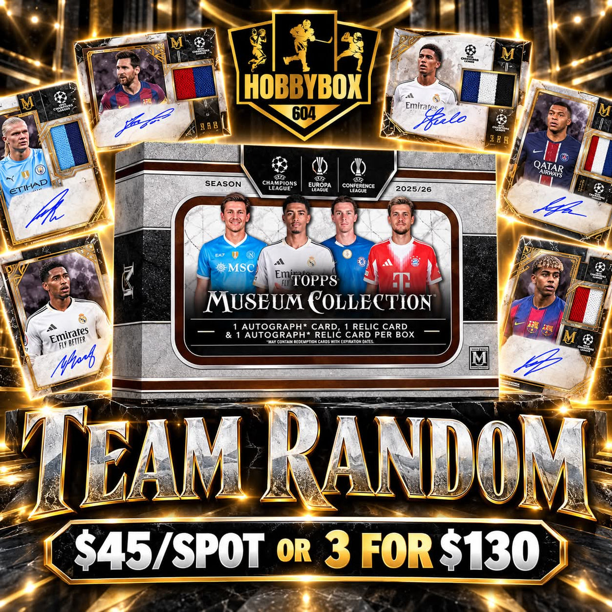 GB5488 SOCCER 25/26 TOPPS MUSEUM COLLECTION UCC TEAM RANDOM