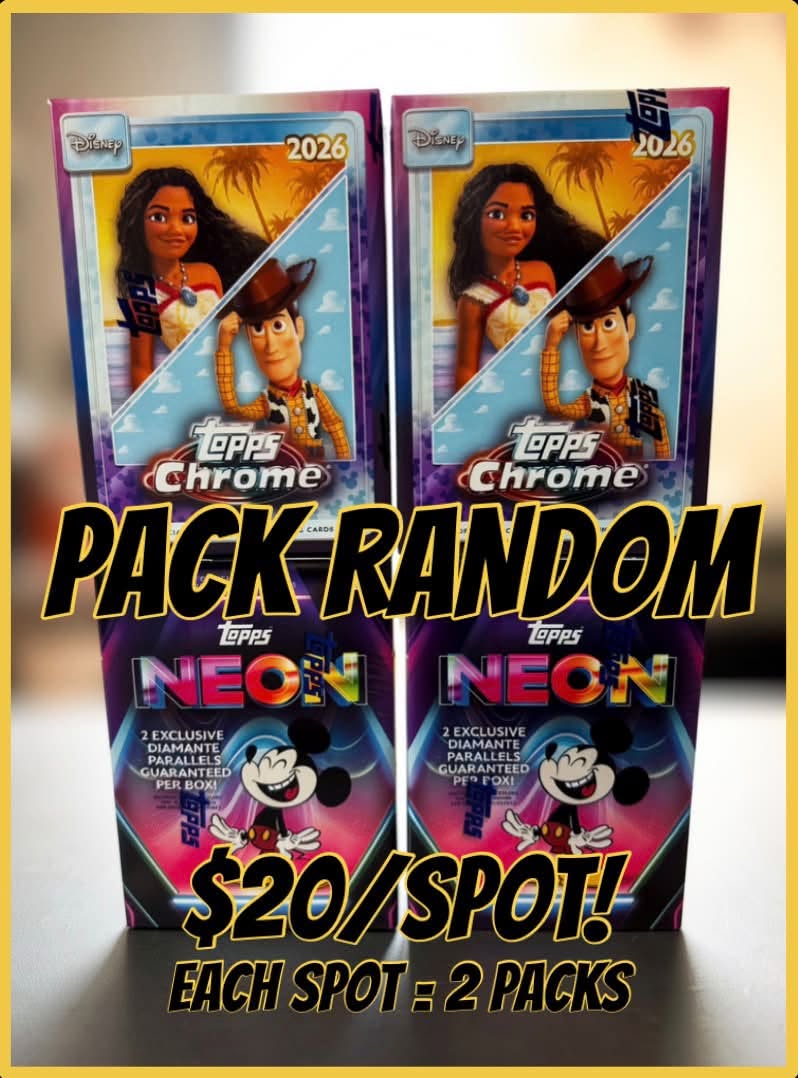 GB5334 DISNEY 2026 TOPPS CHROME+NEON 4 BOX PACK RANDOM