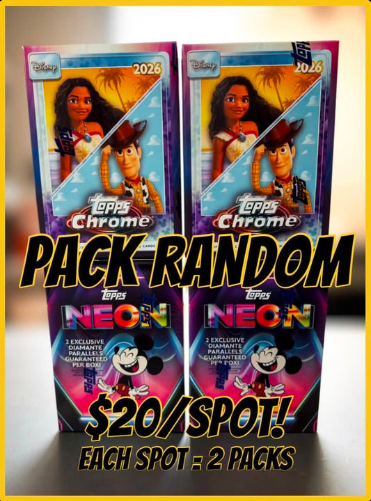 GB5334 DISNEY 2026 TOPPS CHROME+NEON 4 BOX PACK RANDOM